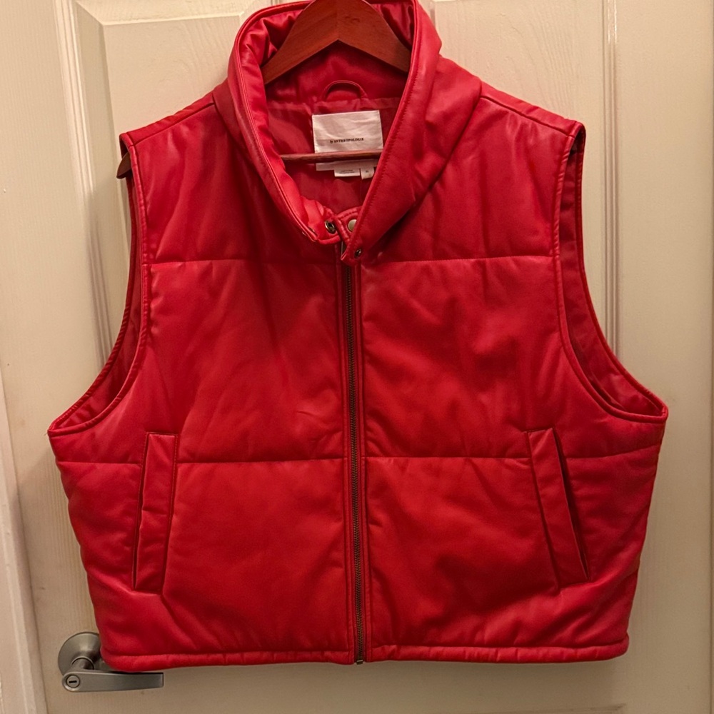Anthropologie Vibrant Red vest NWT